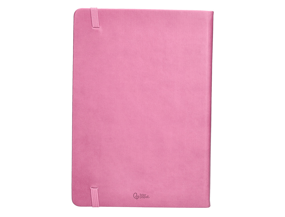 AGENDA ENCUADERNADA LIDERPAPEL MYKONOS A5 2025 DIA PAGINA COLOR ROSA PAPEL 70 GR